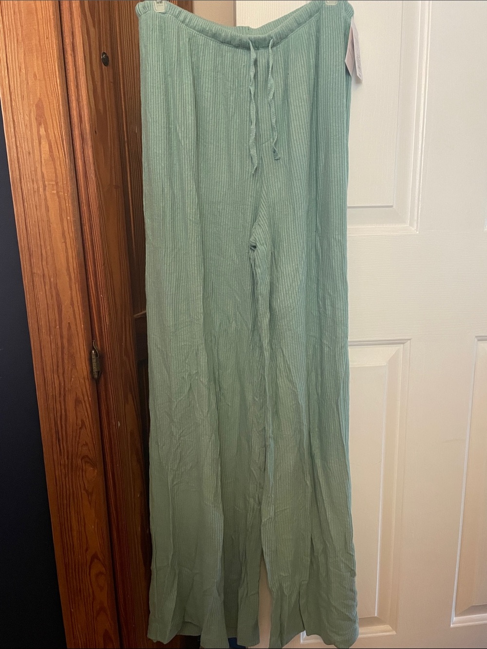 Auden Sage Green Ribbed Knit Lounge Set (Top & Pants) - Picture 3 of 4
